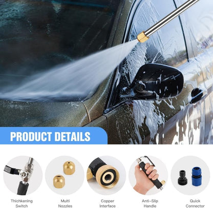 2026 Upgraded Jet Nozzle Power Washer Wand with 2 High Pressure Nozzles and Quick Connectors for Garden Hose, Hydro 2-in-1 High Pressure Heavy Duty Metal Nozzles for Watering Sprayer Cleaning Tool