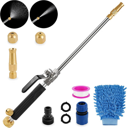 2026 Upgraded Jet Nozzle Power Washer Wand with 2 High Pressure Nozzles and Quick Connectors for Garden Hose, Hydro 2-in-1 High Pressure Heavy Duty Metal Nozzles for Watering Sprayer Cleaning Tool