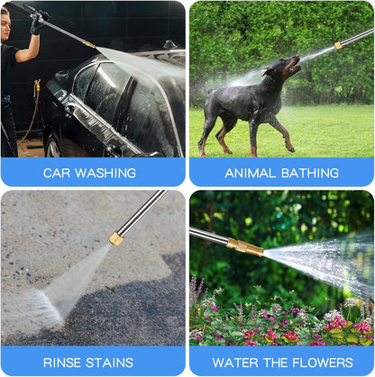 2026 Upgraded Jet Nozzle Power Washer Wand with 2 High Pressure Nozzles and Quick Connectors for Garden Hose, Hydro 2-in-1 High Pressure Heavy Duty Metal Nozzles for Watering Sprayer Cleaning Tool