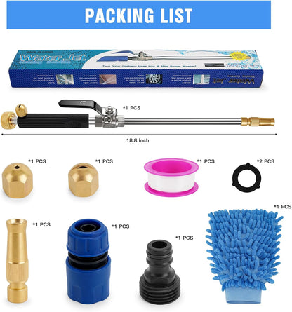 2026 Upgraded Jet Nozzle Power Washer Wand with 2 High Pressure Nozzles and Quick Connectors for Garden Hose, Hydro 2-in-1 High Pressure Heavy Duty Metal Nozzles for Watering Sprayer Cleaning Tool