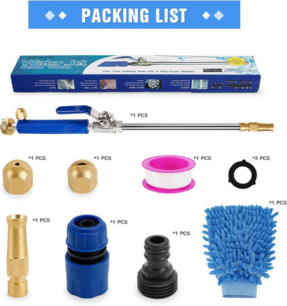 2026 Upgraded Jet Nozzle Power Washer Wand with 2 High Pressure Nozzles and Quick Connectors for Garden Hose, Hydro 2-in-1 High Pressure Heavy Duty Metal Nozzles for Watering Sprayer Cleaning Tool