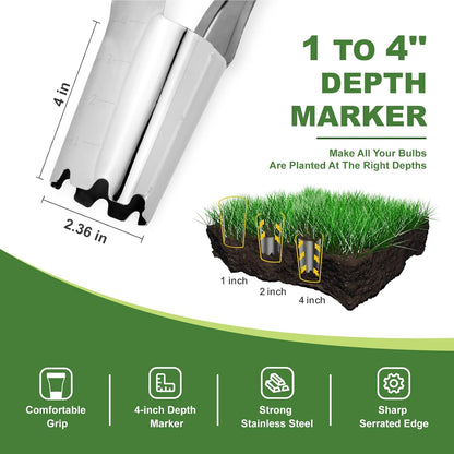 Bulb Planter Tool, 6 inches Depth Mark Tulip Bulb Planter Tool