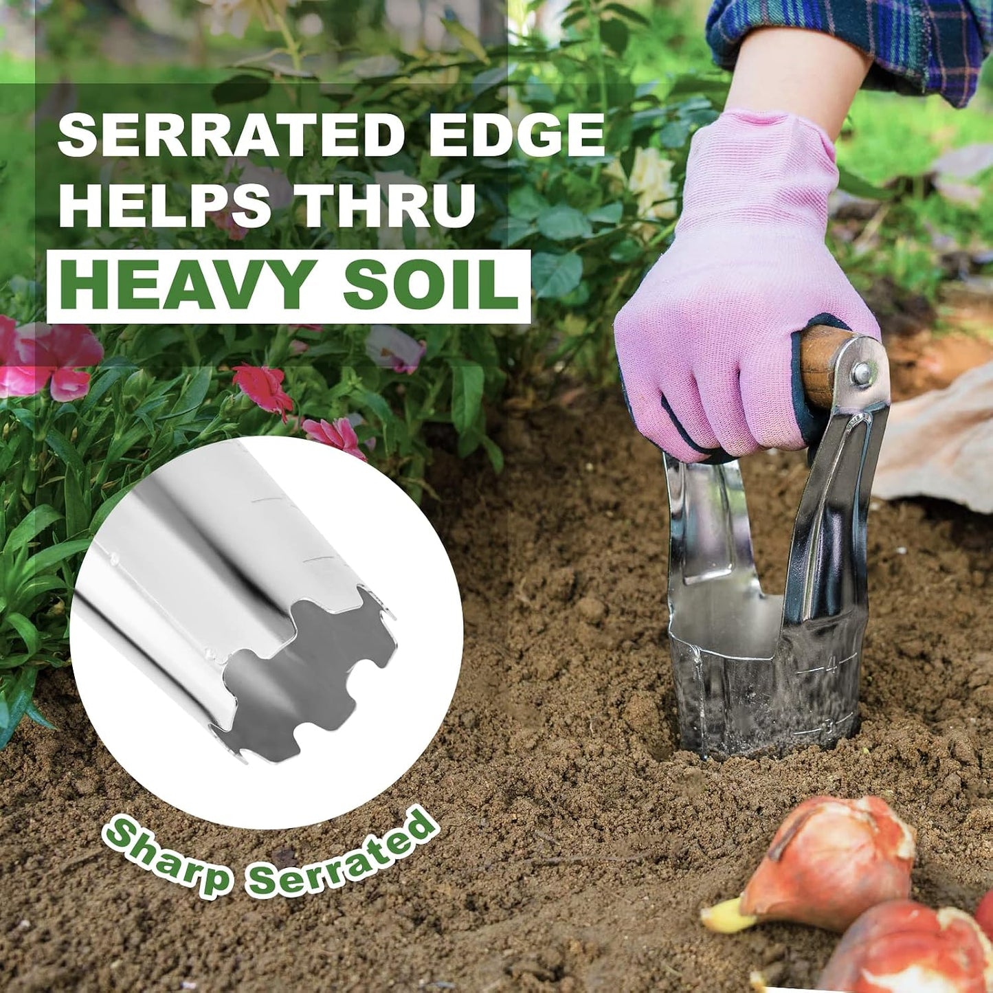 Bulb Planter Tool, 6 inches Depth Mark Tulip Bulb Planter Tool