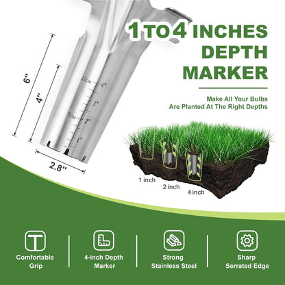 Bulb Planter Tool, 6 inches Depth Mark Tulip Bulb Planter Tool