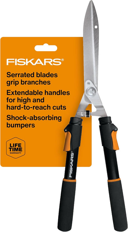 25"-33" Power-Lever Extendable Garden Hedge Shears, 10” Blades