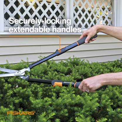 25"-33" Power-Lever Extendable Garden Hedge Shears, 10” Blades