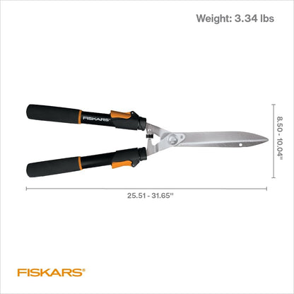 25"-33" Power-Lever Extendable Garden Hedge Shears, 10” Blades