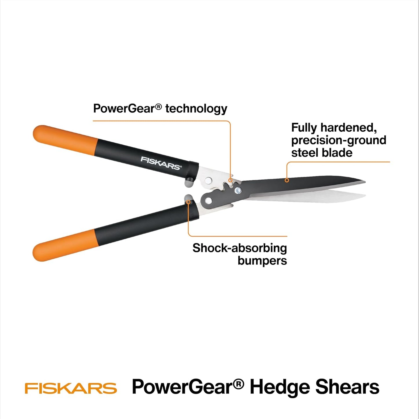 25"-33" Power-Lever Extendable Garden Hedge Shears, 10” Blades