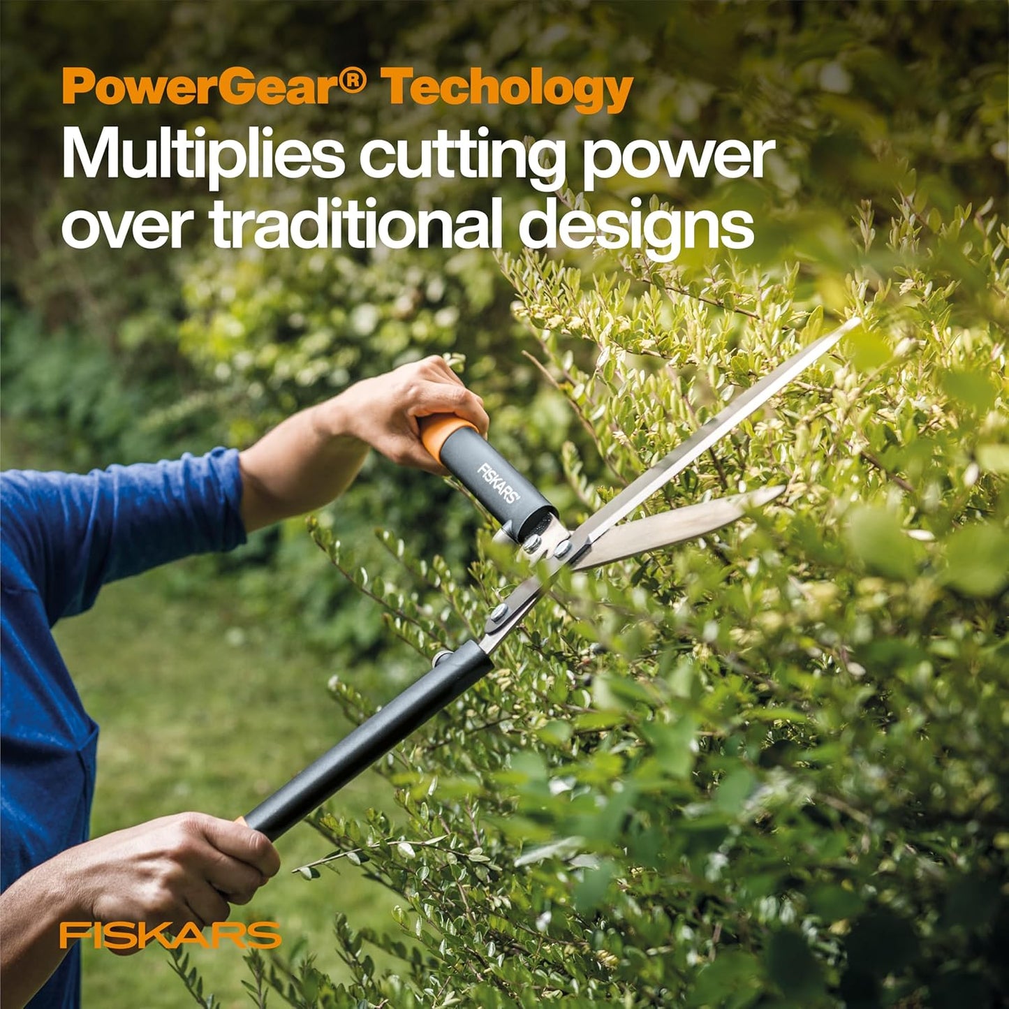 25"-33" Power-Lever Extendable Garden Hedge Shears, 10” Blades
