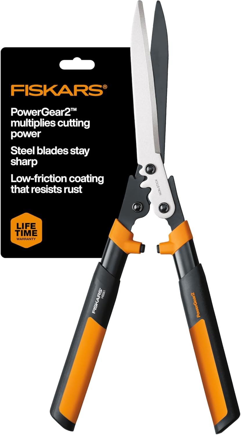 25"-33" Power-Lever Extendable Garden Hedge Shears, 10” Blades