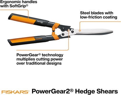 25"-33" Power-Lever Extendable Garden Hedge Shears, 10” Blades