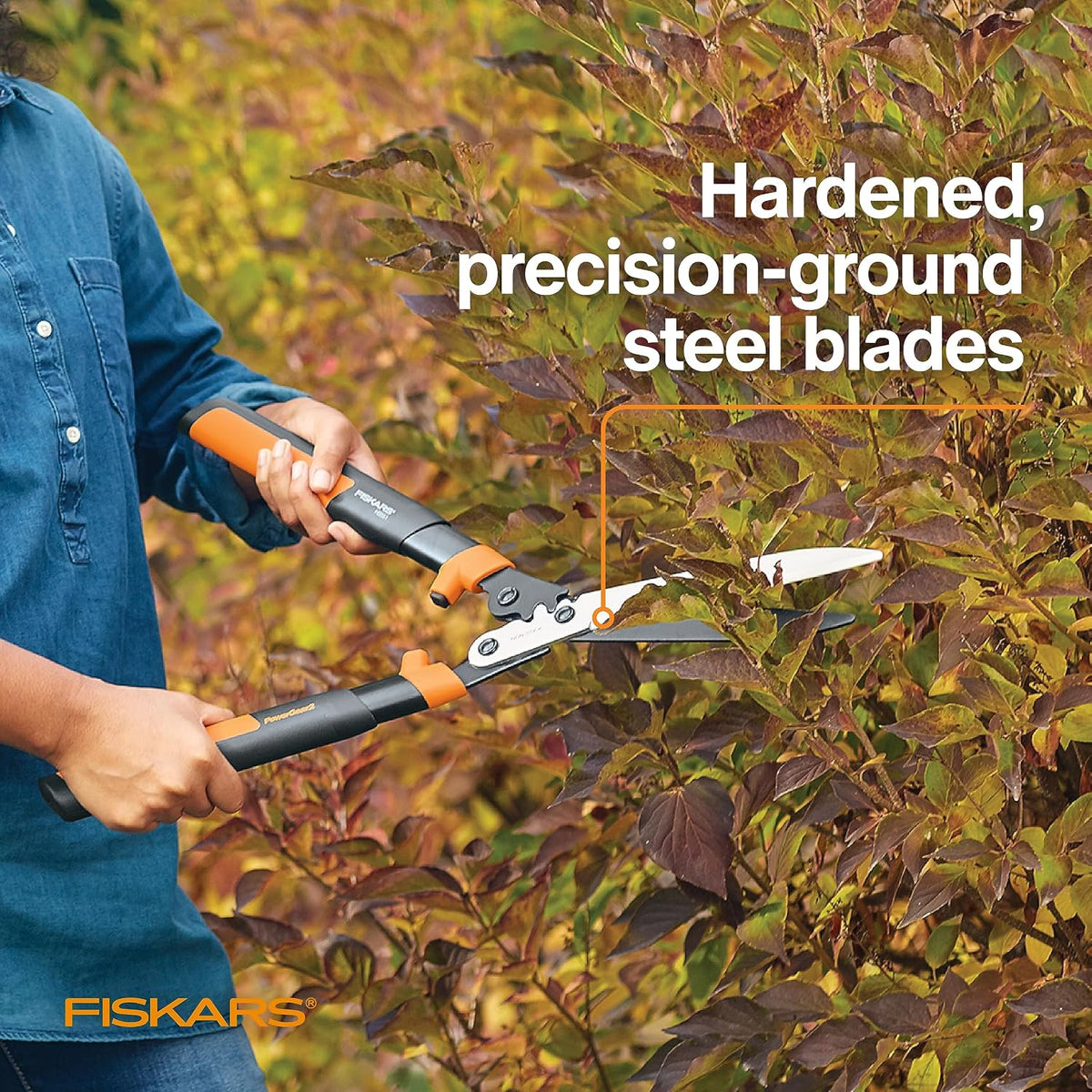 25"-33" Power-Lever Extendable Garden Hedge Shears, 10” Blades
