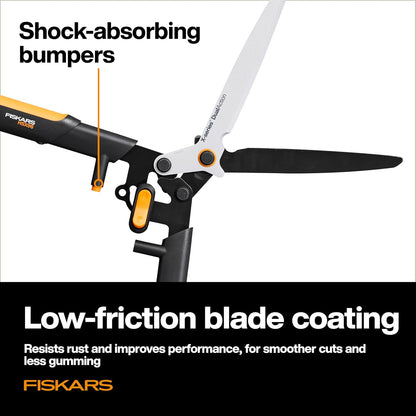 25"-33" Power-Lever Extendable Garden Hedge Shears, 10” Blades