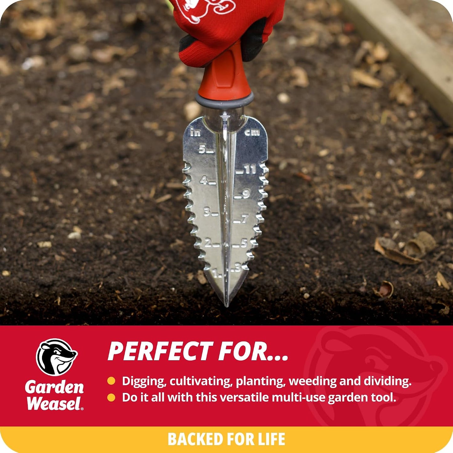 Double-Sided Garden Cultivator/Tiller | Cultivate, Till, Break Up Soil | Planting and Gardening Hand Digging Tool, Heavy Duty Cultivator, Hand Tool Weeder | 91367