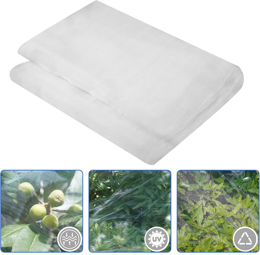 Garden Netting Mosquito Insect Birds Animals Barrier Protection Net Ultra Fine Garden Mesh Netting Plant Covers for Vegetable Plants Fruits Flowers Trees Greenhouse Row Cover(10×20 Ft)