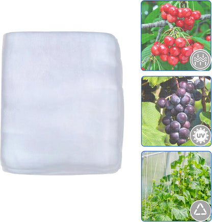 Garden Netting Mosquito Insect Birds Animals Barrier Protection Net Ultra Fine Garden Mesh Netting Plant Covers for Vegetable Plants Fruits Flowers Trees Greenhouse Row Cover(10×20 Ft)