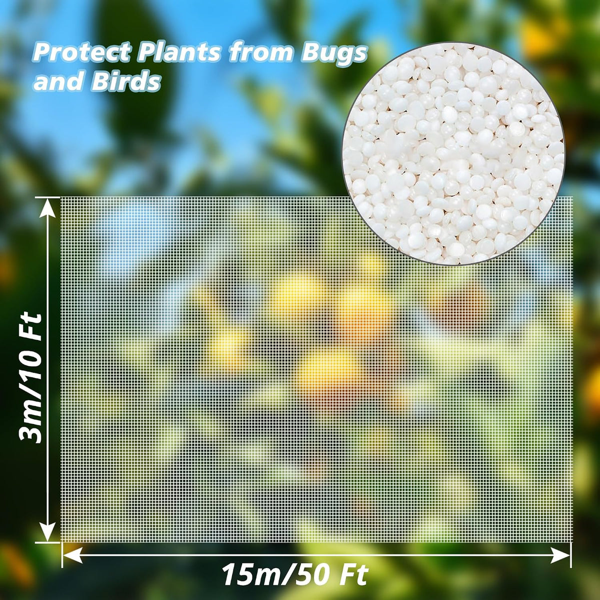 Garden Netting Mosquito Insect Birds Animals Barrier Protection Net Ultra Fine Garden Mesh Netting Plant Covers for Vegetable Plants Fruits Flowers Trees Greenhouse Row Cover(10×20 Ft)