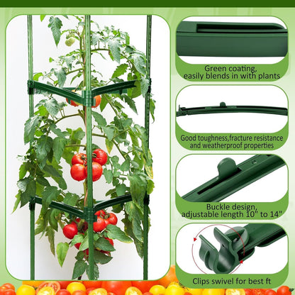 24 Pcs Garden Adjustable Stake Arms for Tomato Cage 10 to 14''