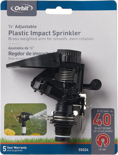 Underground 55024 Plastic Jet Impact Sprinkler Head, 1/2-Inch