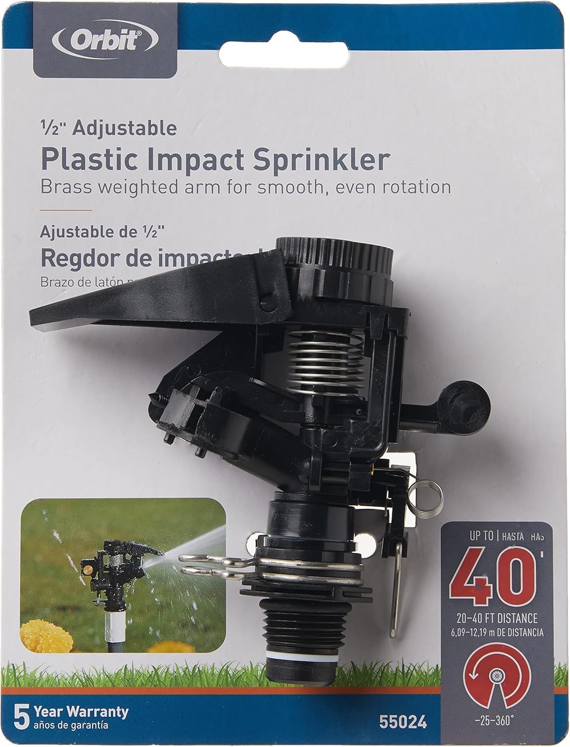 Underground 55024 Plastic Jet Impact Sprinkler Head, 1/2-Inch