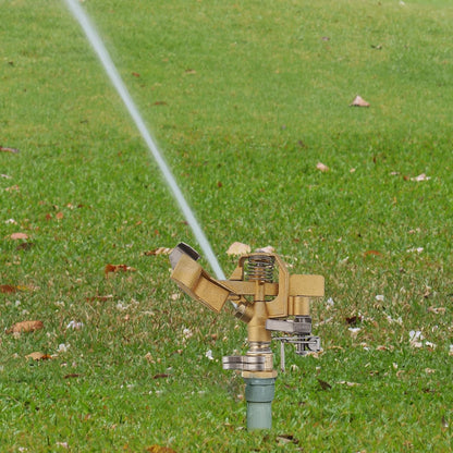 Brass Impact Sprinkler,Heavy Duty Brass Sprinklers for Yard Lawn Garden,Adjustable 20° - 360° Pattern, 20' - 41' Spray Distance
