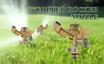 Brass Impact Sprinkler,Heavy Duty Brass Sprinklers for Yard Lawn Garden,Adjustable 20° - 360° Pattern, 20' - 41' Spray Distance