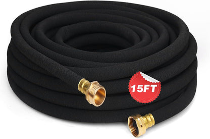Heavy Duty Soaker Hose 150FT 1/2 Inch Rubber Garden Drip Irrigation Hose with Solid Brass Connector Water Saving Linkable Soaker Hose for Garden Bed Flower Vegetable Lawn