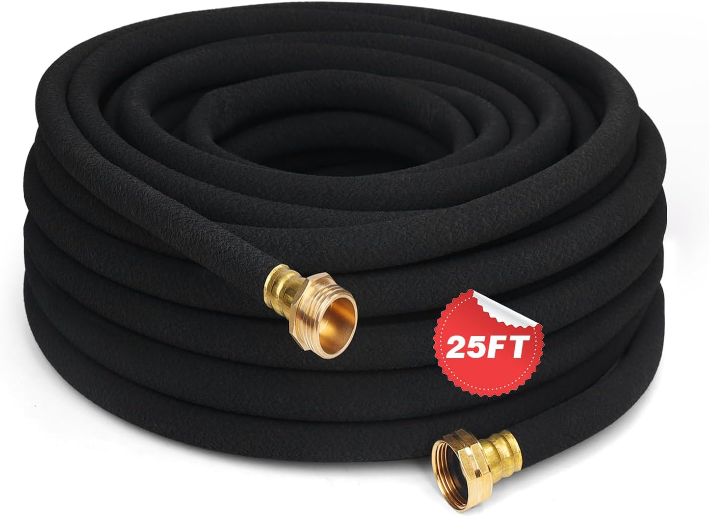 Heavy Duty Soaker Hose 150FT 1/2 Inch Rubber Garden Drip Irrigation Hose with Solid Brass Connector Water Saving Linkable Soaker Hose for Garden Bed Flower Vegetable Lawn