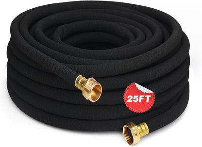 Heavy Duty Soaker Hose 150FT 1/2 Inch Rubber Garden Drip Irrigation Hose with Solid Brass Connector Water Saving Linkable Soaker Hose for Garden Bed Flower Vegetable Lawn