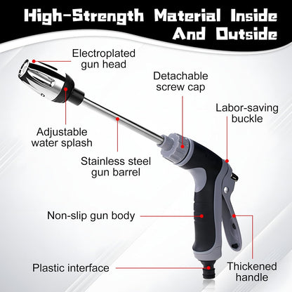 Pressure Washer, High Pressure Hose Nozzle with Connectors, Water Sprayer Cleaning Tool for Car Window, High and Portable Pressure Washer Wand for Plant Watering and Lawn Care(Water Gun + Connector)