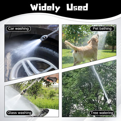 Pressure Washer, High Pressure Hose Nozzle with Connectors, Water Sprayer Cleaning Tool for Car Window, High and Portable Pressure Washer Wand for Plant Watering and Lawn Care(Water Gun + Connector)