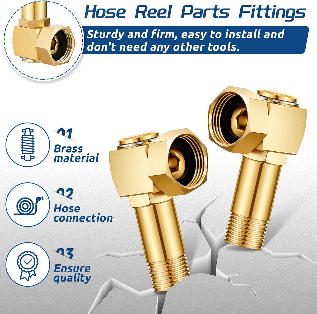 2 Pieces Hose Reel Swivel Fittings Garden Hose Reel Replacement Parts Brass Replacement Part Swivel Hose Reel Cart Swivel Fitting for Garden Hose Adapter Hose Cart Brass Swivel Replacement