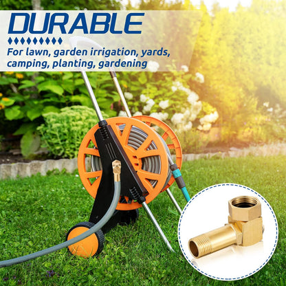 2 Pieces Hose Reel Swivel Fittings Garden Hose Reel Replacement Parts Brass Replacement Part Swivel Hose Reel Cart Swivel Fitting for Garden Hose Adapter Hose Cart Brass Swivel Replacement