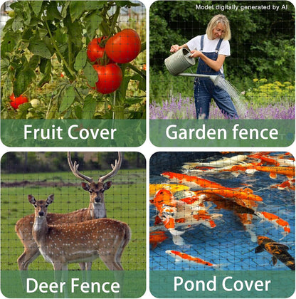 Black Bird Netting for Garden Balcony, Deer Fence Pigeon Net 7 x 100 Ft