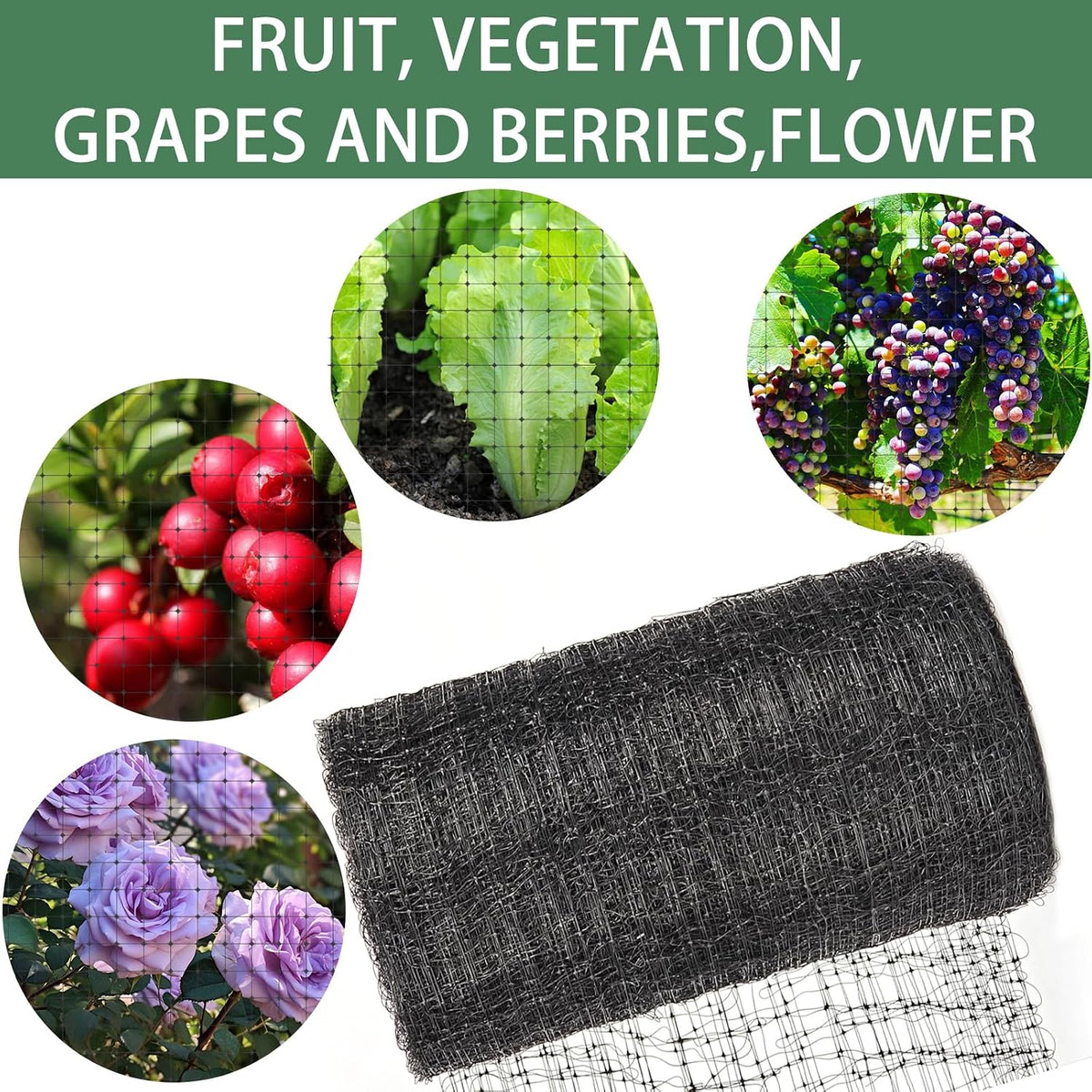 Black Bird Netting for Garden Balcony, Deer Fence Pigeon Net 7 x 100 Ft