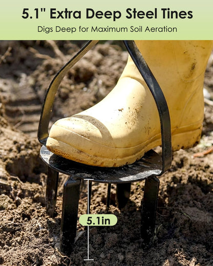 Hand Tiller for Gardening, 40 Inch Garden Claw Twist Tiller Cultivator Garden Tools Manual Soil Tiller with 8 Sharp Steel Teeth, Long Handle Garden Cultivator for Lawn, Planting, Tilling & Aerating