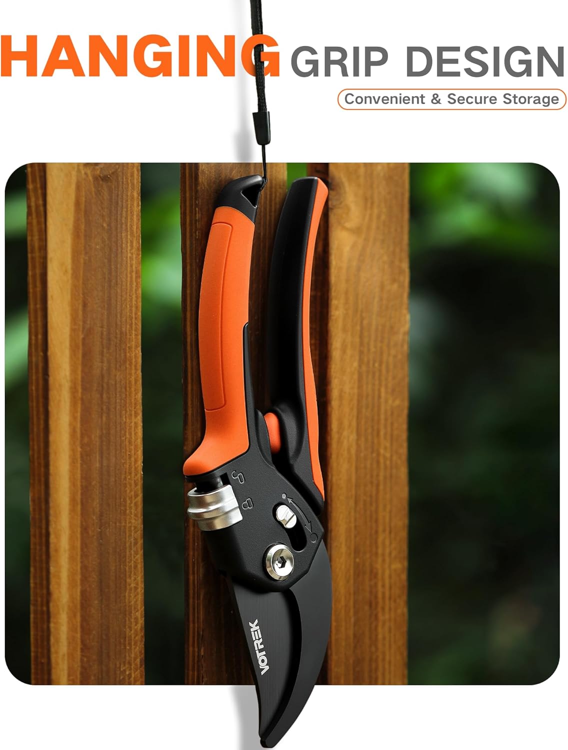 8.5" Garden Shears, Unique Stepless Handle Opening for All Hand Size