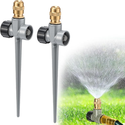 2pcs 360° Spray Sturdy Metal Sprinklers for Yard Lawn Small Garden