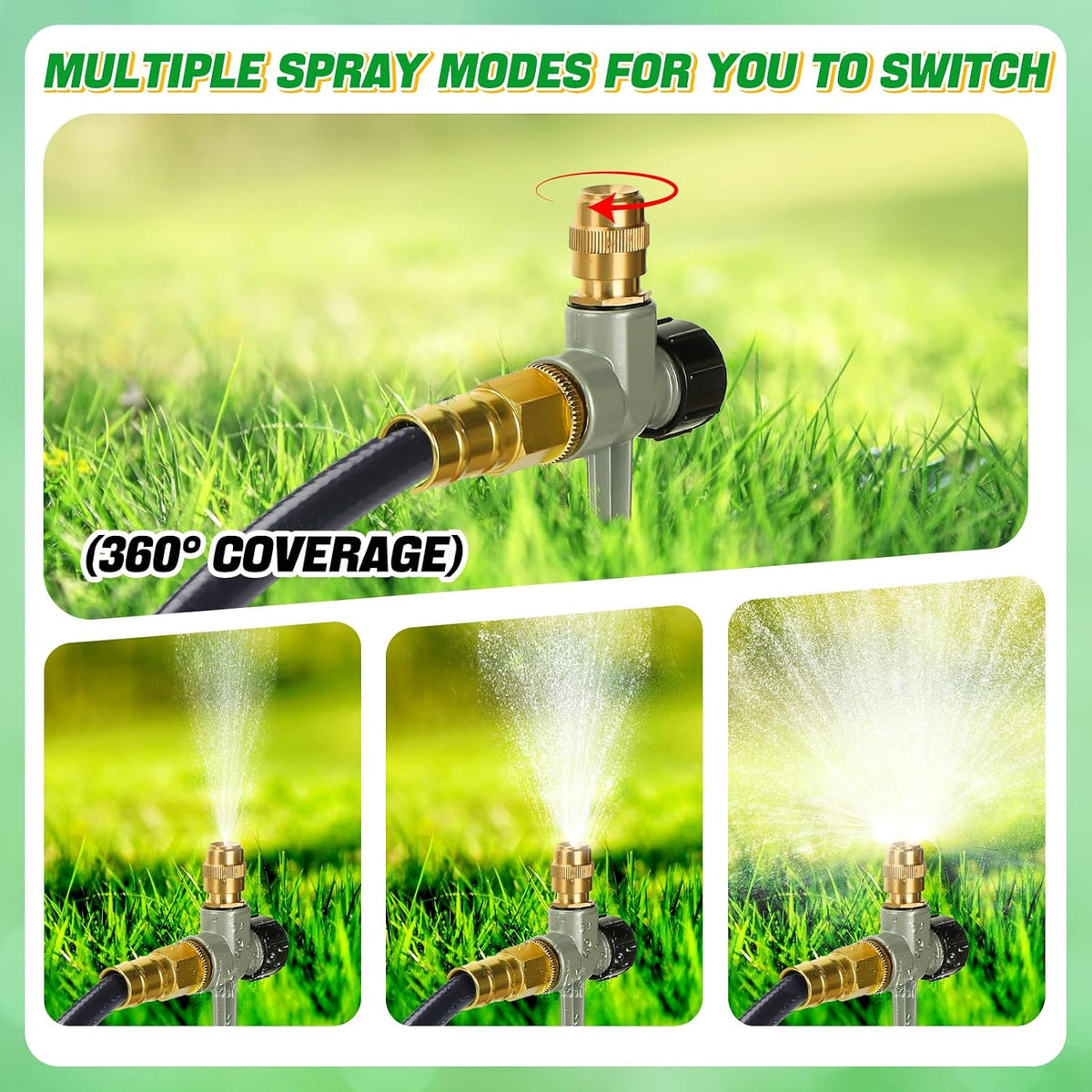 2pcs 360° Spray Sturdy Metal Sprinklers for Yard Lawn Small Garden