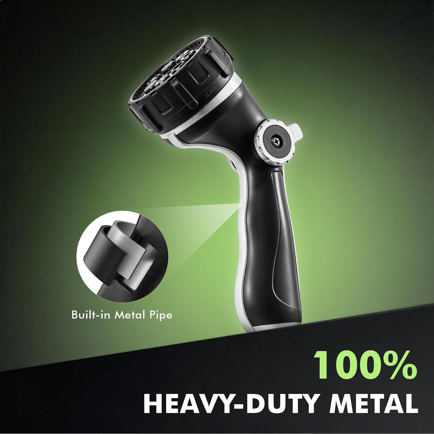 Fireman Hose Nozzle Heavy Duty, Garden Hose Spray Nozzle for Outdoor