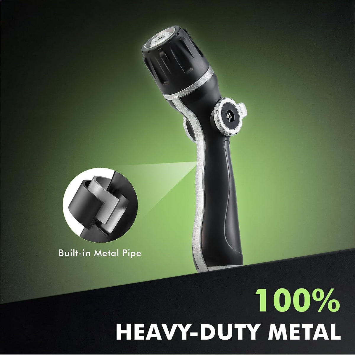 Fireman Hose Nozzle Heavy Duty, Garden Hose Spray Nozzle for Outdoor