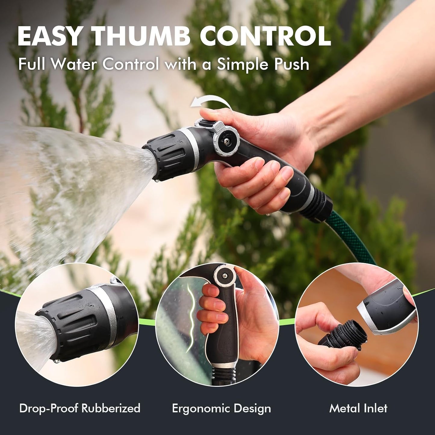 Fireman Hose Nozzle Heavy Duty, Garden Hose Spray Nozzle for Outdoor