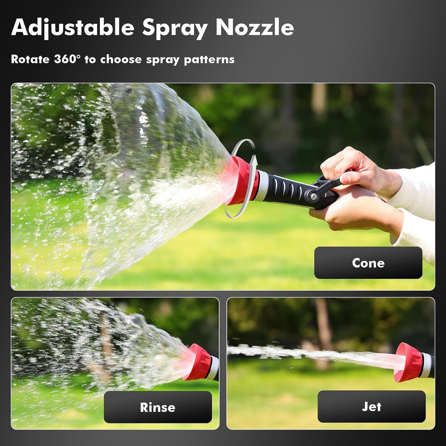 Fireman Hose Nozzle Heavy Duty, Garden Hose Spray Nozzle for Outdoor