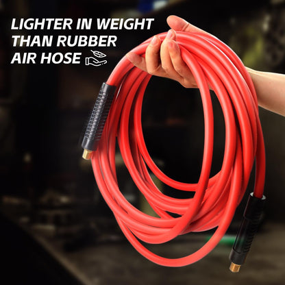 50 Foot Auto Rewind Retractable Air Hose Reel with 3/8" Rubber Hose 250 PSI Heavy Duty Steel Spring Multi Position Ratchet and Solid Brass Fittings for Garage and Workshop (80720)