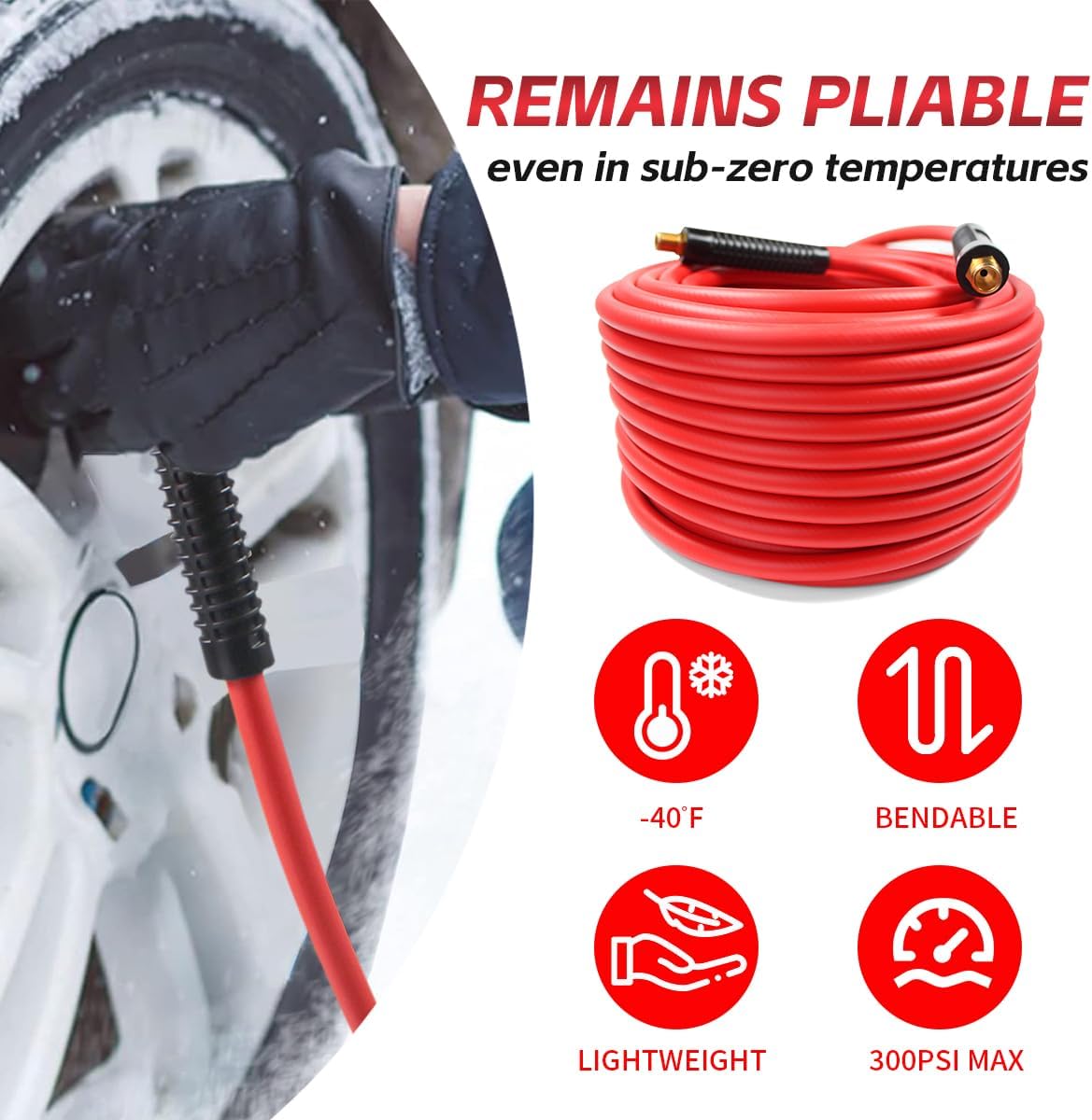 50 Foot Auto Rewind Retractable Air Hose Reel with 3/8" Rubber Hose 250 PSI Heavy Duty Steel Spring Multi Position Ratchet and Solid Brass Fittings for Garage and Workshop (80720)