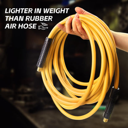 50 Foot Auto Rewind Retractable Air Hose Reel with 3/8" Rubber Hose 250 PSI Heavy Duty Steel Spring Multi Position Ratchet and Solid Brass Fittings for Garage and Workshop (80720)