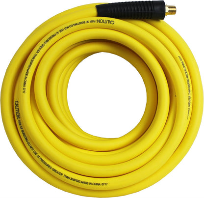 50 Foot Auto Rewind Retractable Air Hose Reel with 3/8" Rubber Hose 250 PSI Heavy Duty Steel Spring Multi Position Ratchet and Solid Brass Fittings for Garage and Workshop (80720)