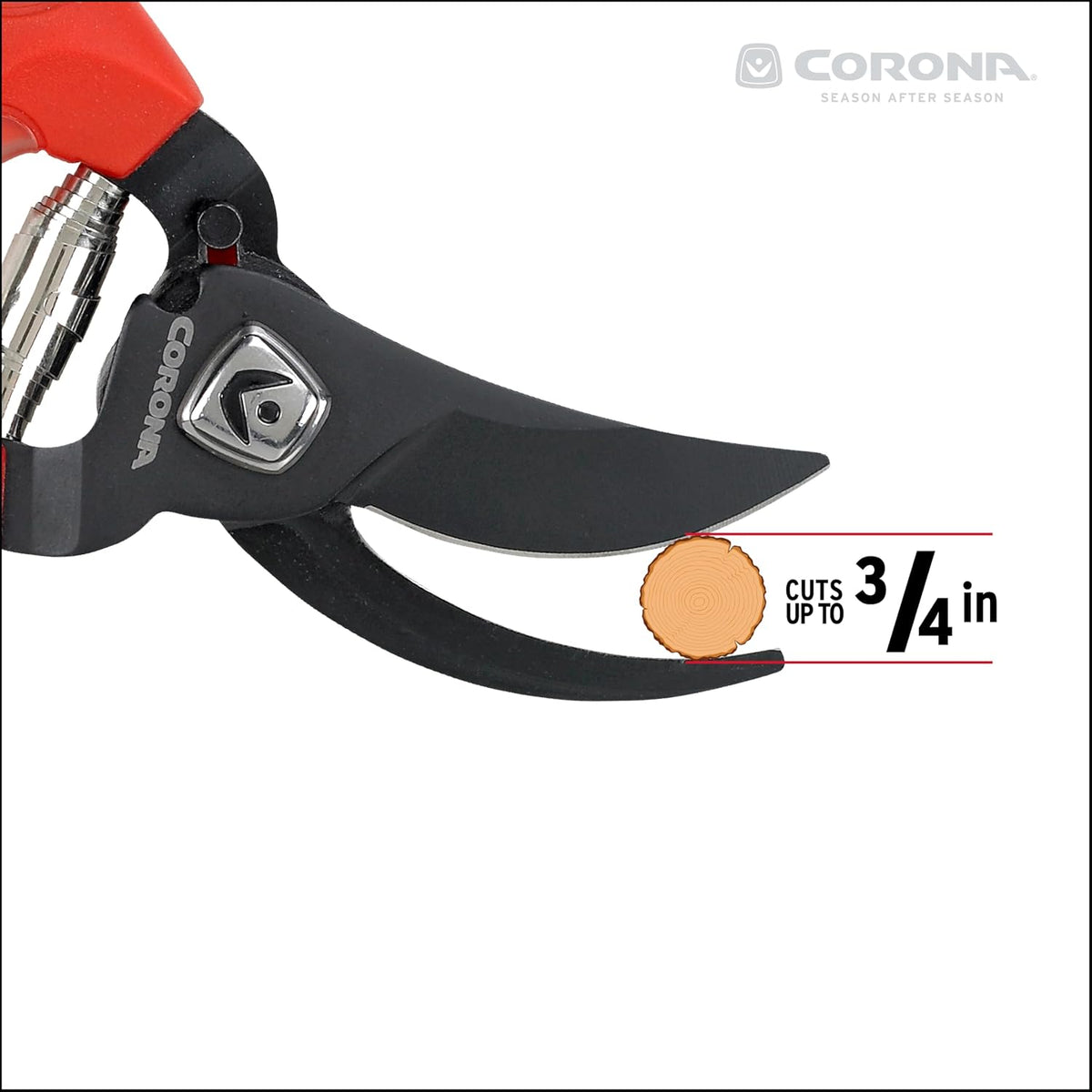 Corona BP 3214D ComfortGEL Bypass Hand Pruner, 3/4-inch cut , Red