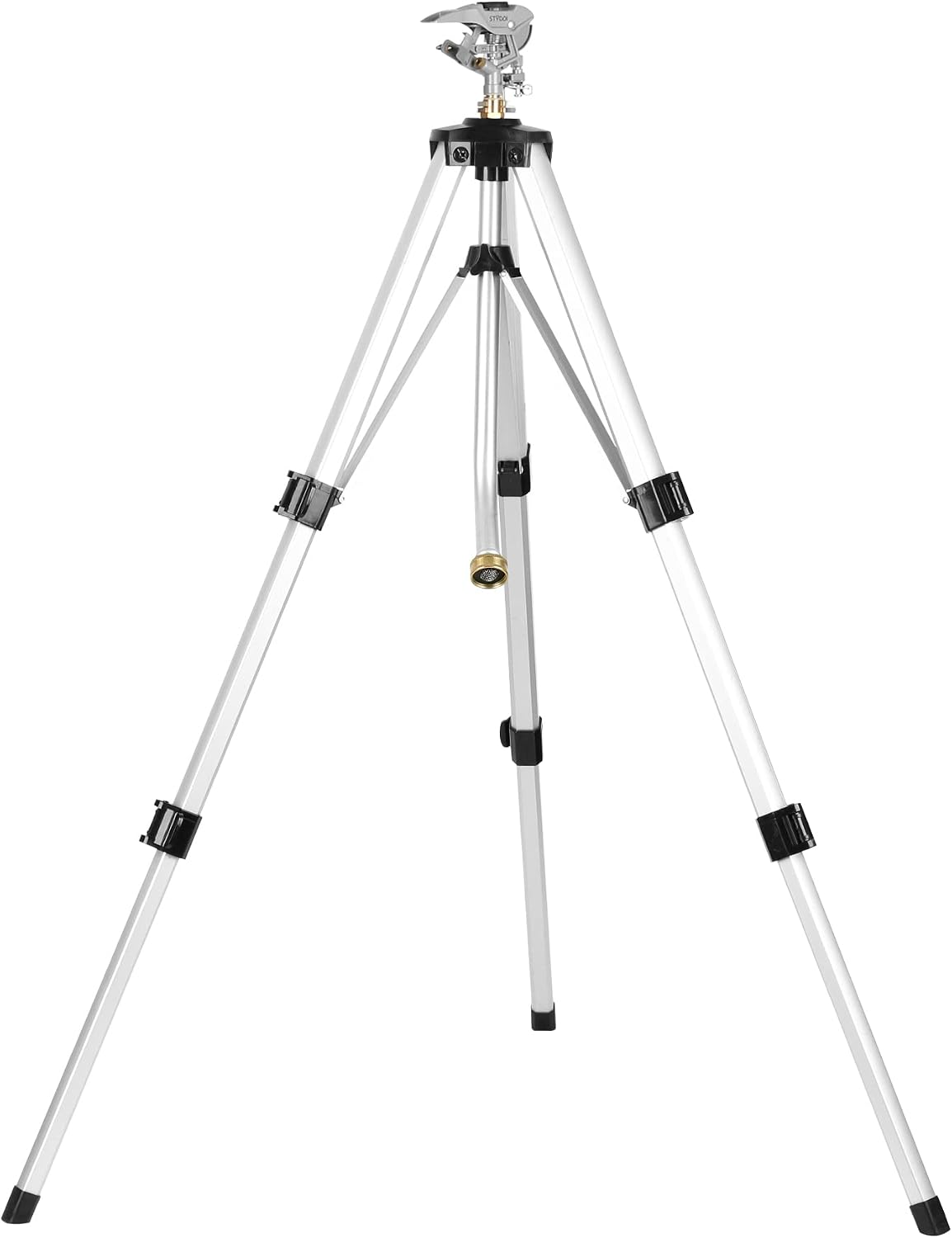 Heavy Duty Impact Sprinkler on Tripod Base, Tall Metal Pulsating Telescoping Tripod Sprinkler for Large Area, Yard, Lawn, Garden, Waters up to 70 Ft. Diameter, Legs Extends Up to 36-inch
