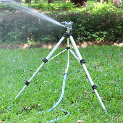 Heavy Duty Impact Sprinkler on Tripod Base, Tall Metal Pulsating Telescoping Tripod Sprinkler for Large Area, Yard, Lawn, Garden, Waters up to 70 Ft. Diameter, Legs Extends Up to 36-inch